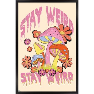 Trends International Stay Weird Mushrooms Framed Wall Poster Prints - 1 of 4