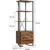 70.9 Inch Tall 4 Tier Bookshelf with Storage Drawers,with Open Shelves Rustic Standing Bookshelves for Living Room,Bed Room - 2 of 4