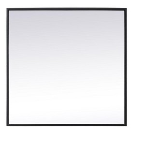 Elegant Lighting Metal Frame Square Mirror 24 inch in Black - 1 of 4