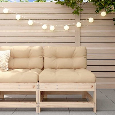 Middle Sofa Beige Solid pinewood Modular Middle Sofa Square vidaXL