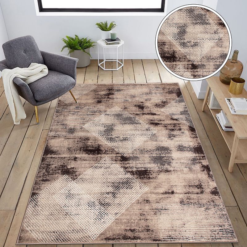 World Rug Gallery Contemporary Distressed Geometric Area Rug, 2 of 11