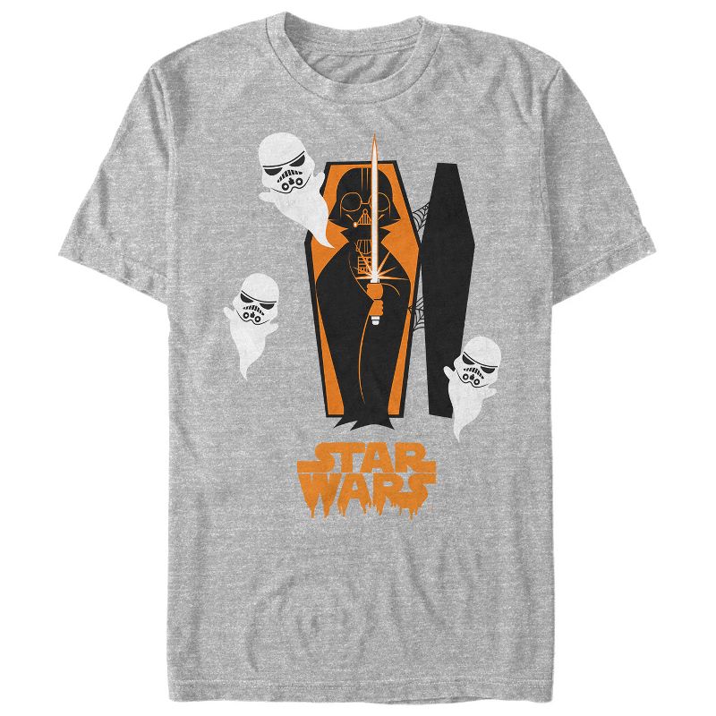 Men's Star Wars Halloween Darth Vader Coffin T-Shirt, 1 of 5