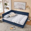 Queen Size Upholstered Daybed with Comfortable Backrest and Armrests - 4 of 4