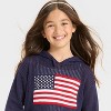 Girls' 4th of July Flag Sweater - Cat & Jack™ Navy Blue - 2 of 4