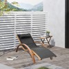Chic Crate - Black Outdoor Chaise Lounge Chair with Breathable Sling Mesh and Comfortable Curved Design for Patio Relaxation - 2 of 4