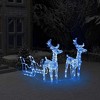 vidaXL Christmas Decoration Lighted Reindeer and Sleigh with LEDs Acrylic - Blue 16.9" x 4.3" x 21.7" (2 pcs) - 2 of 4