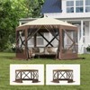 Camping Gazebo Tent 10x10ft Pop Up Screen Canopy, 6 Sided Mesh Tent with Windows & Carry Bag, Waterproof UV-Resistant Outdoor Shelter - 4 of 4