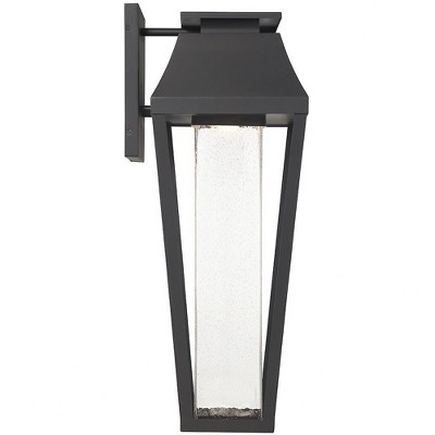 Matte Black 32" Outdoor LED Lantern with Clear Seeded Glass