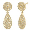Haus of Brilliance 14K Yellow Gold Plated Silver 1/5 Cttw Diamond Teardrop Filigree Earrings - 2 of 4
