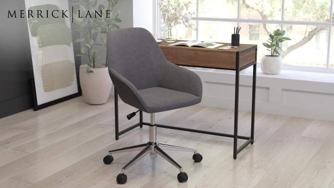 Merrick Lane Home Office Bucket Style Chair with 360 Degree Rotating Swivel, 2 of 23, play video