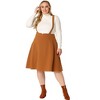 Agnes Orinda Plus Size Suspender Skirt for Women Detachable Strap A-Line Skirts - 3 of 4