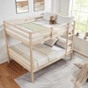 MAYEERTY Full over Full Bunk Bed with Ladder, Wooden Bed Frame with High Guardrail and Ladder for Kids, No Box Spring Needed, Natural - 3 of 4