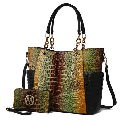 MKF Collection Bonita Crocodile Embossed Tote handbag with Wallet by Mia K