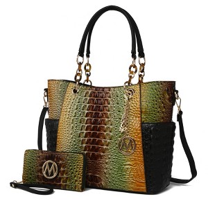 MKF Collection Bonita Crocodile Embossed Tote handbag with Wallet by Mia K - 1 of 4
