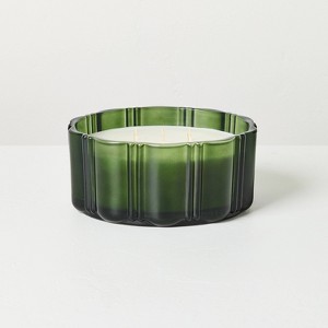5 Wick XL Glass Colored Double Ribbed Scalloped Jar Candle 34oz - Hearth & Hand™ with Magnolia - 1 of 3