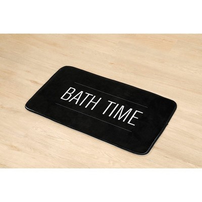 Evideco French Home Goods Non-Slip Microfiber Bathmat with 'Bath Time' Design
