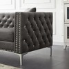 NicBex 82.3 Inch Velvet Couch,Jeweled Buttons Tufted 3-Seater Sofa with 2 Pillows for Living Room,Office,Apartment,Gray - 4 of 4