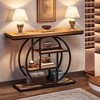Resenkos 41.3" Console Table, Industrial 4-Tier Sofa Entryway Table with Circle Base,White - 2 of 4