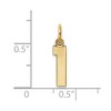 Black Bow Jewelry 14k Yellow Gold, Jersey Collection, Small Number 1 Pendant - 3 of 4