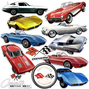 Chevrolet Corvette Car Large Deluxe Stickers Variety Pack of 12 - 1 of 4