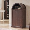 Modern Tilt-Out Trash Can Cabinet, Arched 10 Gallon Trash Can with Fluted Door & Open Shlef, Hidden Garbage Can for Kitchen, Living Room - 2 of 4