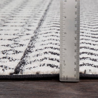 Gray Rectangular Stain-Resistant Synthetic Area Rug