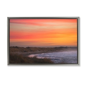 Stupell Industries Orange Sunset over Shoreline Floating Frame Canvas Art - 1 of 4