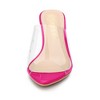 Allegra K Women's Clear Chunky Heel Slides Sandals Mules - 3 of 4