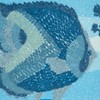 Saro Lifestyle Outdoor Embroidered Fish Poly Filled Pillow, 20"x20", Blue - 3 of 4