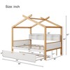 GDFStudio Dyrik Modern Wooden Platform House Bed with Trundle and Bookshelve for Kids - 3 of 4