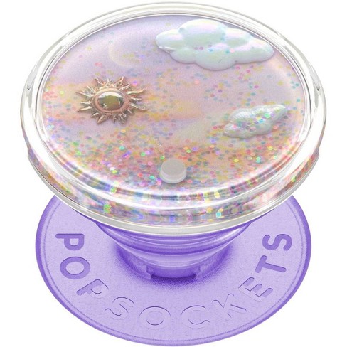 PopSockets - PopGrip - Clear Glitter Silver
