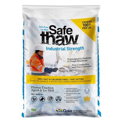 Safe Paw Thaw Industrial Strength Salt Free Pet Safe Snow Ice Melter and Traction Agent for Concrete, Asphalt, Decks, Lawns, and More, 43 Pound Bag