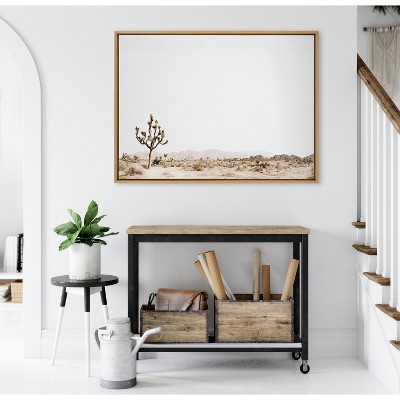 Natural Polystyrene Framed Joshua Tree Canvas Print