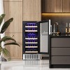 ZAFRO 15" Wine Cooler Under Counter Beverage Refrigerator Beer Mini Fridge 28 Bottles   Stainless Steel Double-Layer Tempered Glass Door - 3 of 4