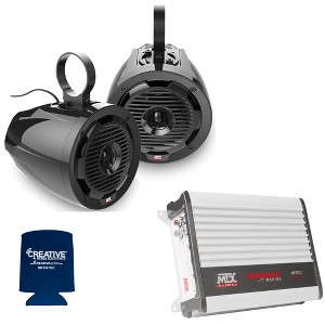 MTX WET65T 6.5" 75W RMS 4Ω Tower Coaxial Speaker Pair & WET75.2 Thunder Marine 100W x 2 @ 2Ω Amplifier - 1 of 4