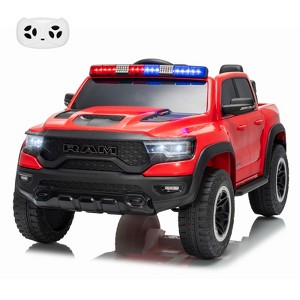 COZONY 12V Licensed RAM Kids Ride-On Police Car w/ Remote, Electric Pickup Truck for Age 3-6, 3 Speeds Adjustable - 1 of 4