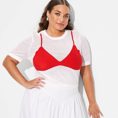 Women's Short Sleeve Crewneck Bikini Pullover Sweater - Wild Fable™