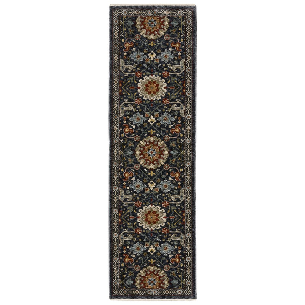 2'3inx7'6in Arya Traditional Persian Indoor Area Rug Blue - Captiv8e Designs