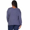 24seven Comfort Apparel Relaxed Plus Size Fit Ribbed Knit V Neck Sweater Top - 3 of 4