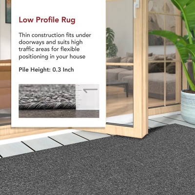 Charcoal Gray Round Braided Synthetic Indoor/Outdoor Rug