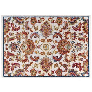 Modway Entourage Azami 8x10 Area Rug – Distressed Vintage Floral Lattice Design in Multicolor, Indoor Living Room Rug - 1 of 4