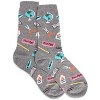 Memoi School Supplies Bamboo Blend Crew Socks Med Gray Heather 9-11 - 3 of 4