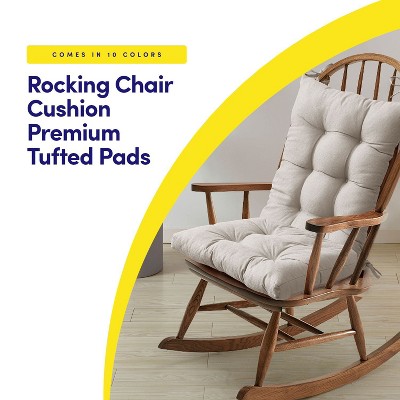 Linen Tufted Non-Slip Rocking Chair Cushion Set