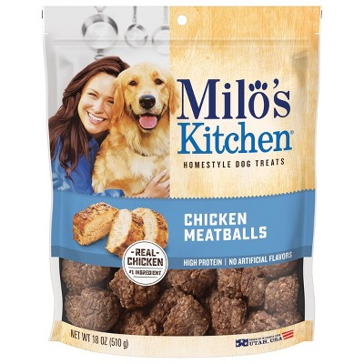 Image of Milo's Kitchen Chicken Meatballs Chewy Dog Treats - 18oz