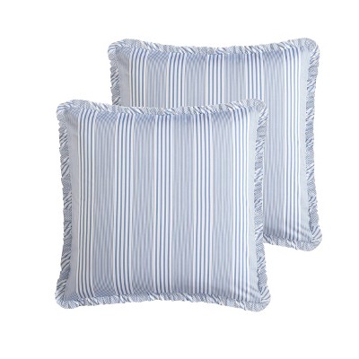 Indigo Blue Floral Cotton Full/Queen Bedspread Cover with Frills