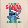 Women's - Lilo and Stitch - Dear Santa I Can Explain Christmas Lightweight French Terry Wide Neck Long Sleeve Shirt - 2 of 4