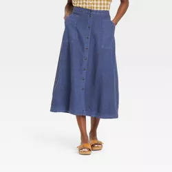 Women's Button-Front Utility Midi Skirt - Universal Thread™