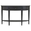 Homy Casa Half Moon Console Table with Storage Drawers and Open Shelf for Entryway or Living Room, Black - 2 of 4