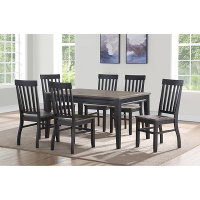 7-Piece Dining Set with Rectangular Table and 6 Chairs