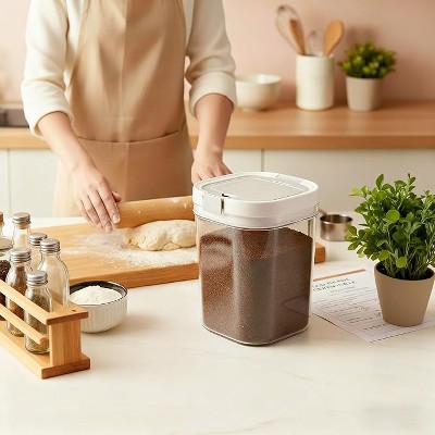 Akoasm Stackable Storage Jar with Scoop for Coffee, Flour & Sugar-Clear